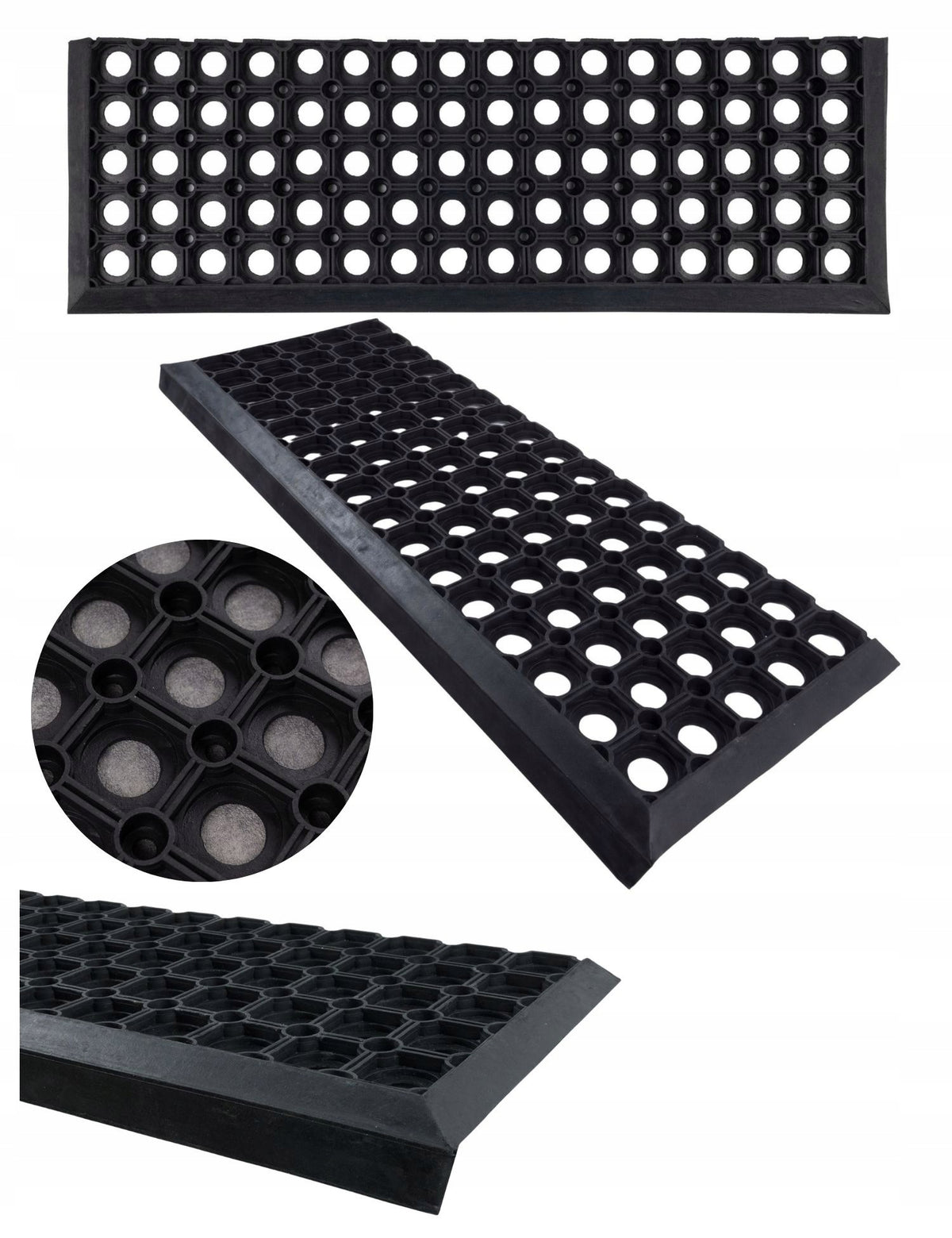 Rubber Overlay For Stairs 25x75cm Non-Slip Outdoor Black