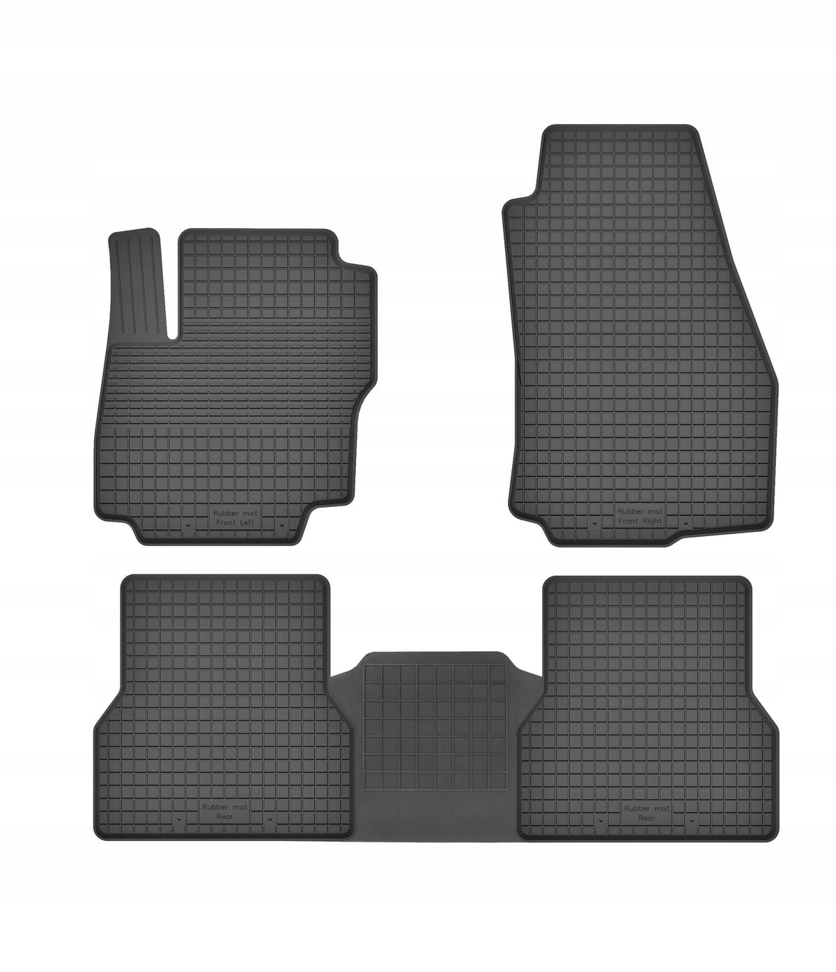 Rubber Rugs for Ford S-MAX AND TUNNEL BLACK TROUGH FOR CAR