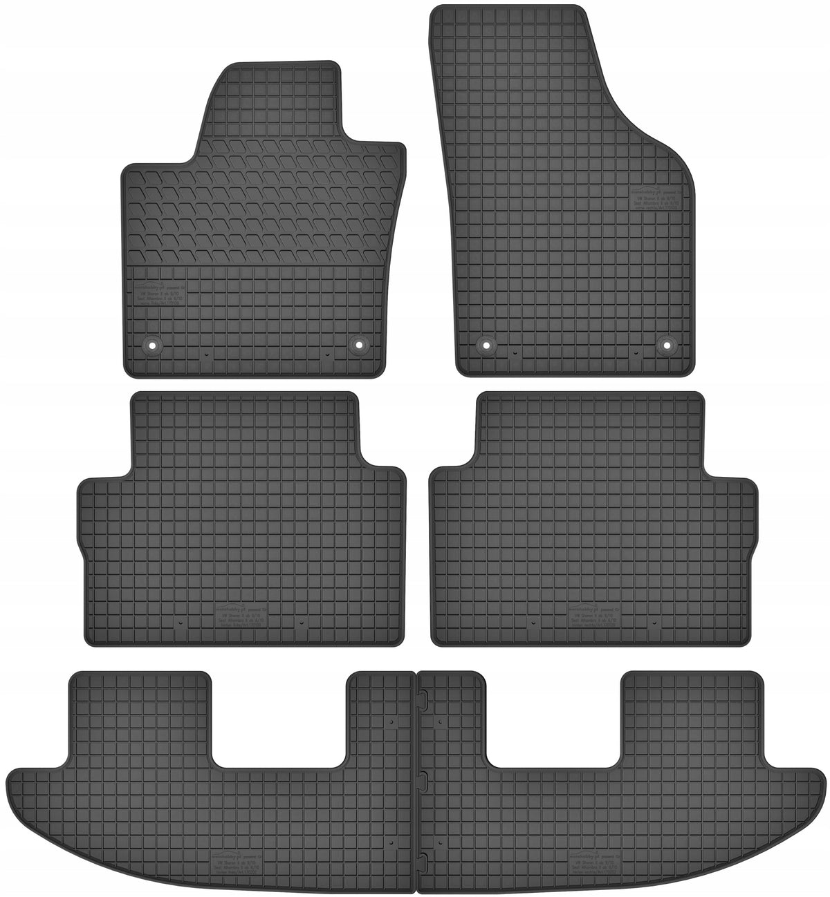 Rubber car mats for VW Sharan II (7 PE) (since 2010)
