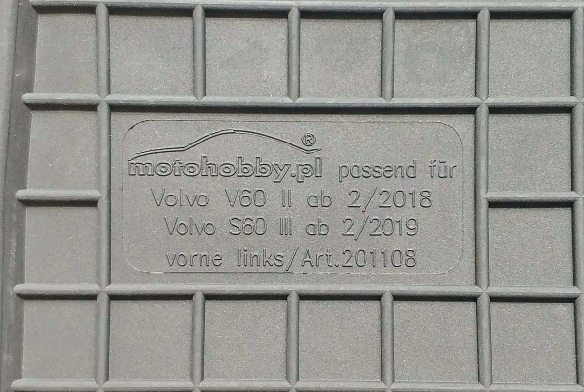 Rubber car mats for Volvo V60 II (since 2018) Manufacturer's catalog number 201108