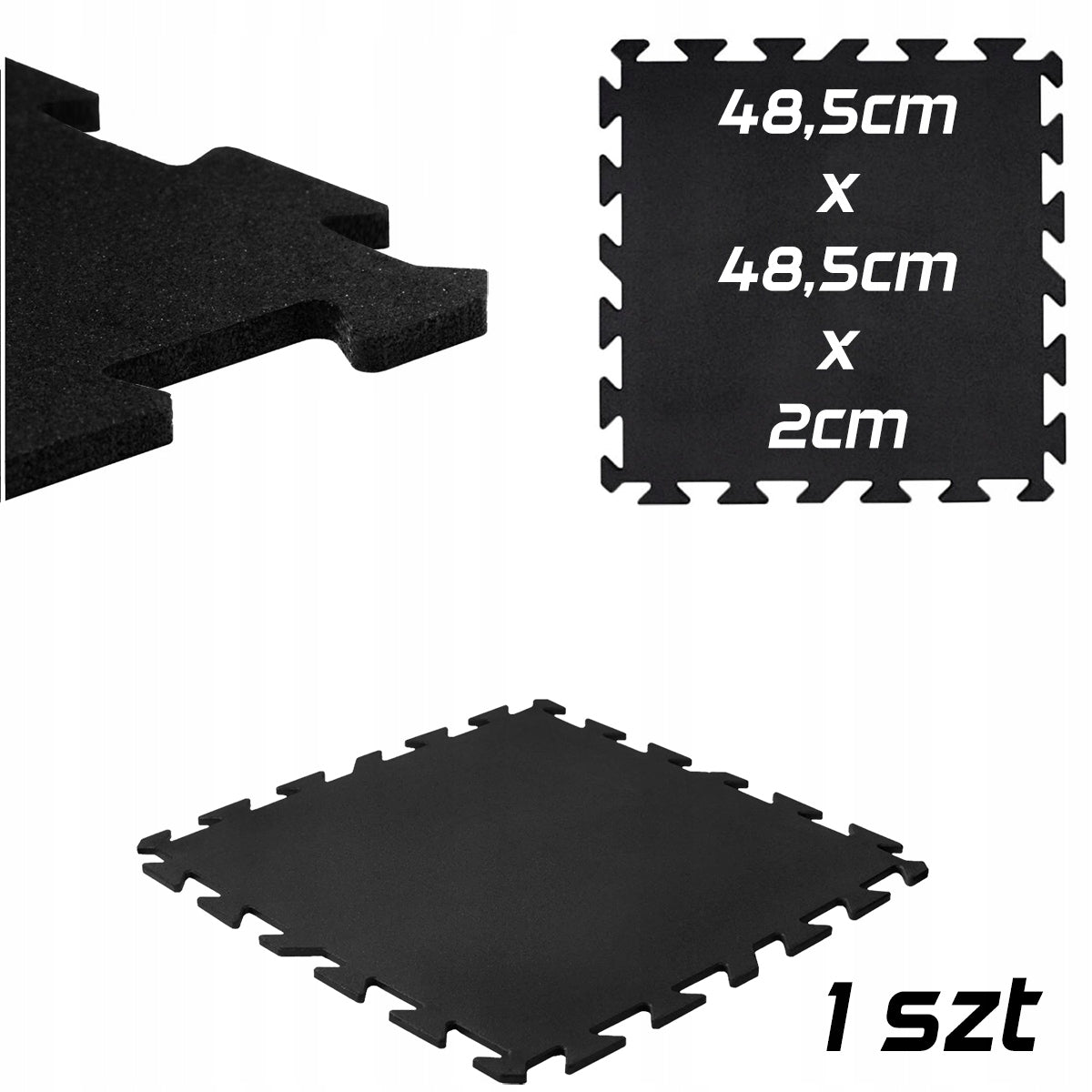 Rubber mat PUZZLE for gym anti-slip equipment 48,5x48,5cm 1pcs 2cm 20mm