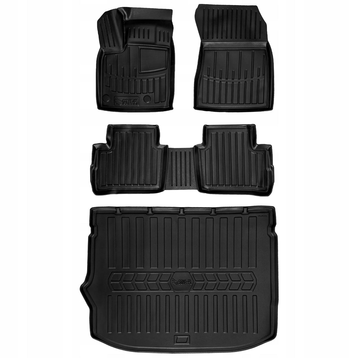 Rubber mat and rug set Nissan Qashqai III J12 (since 2021) upper floor=>