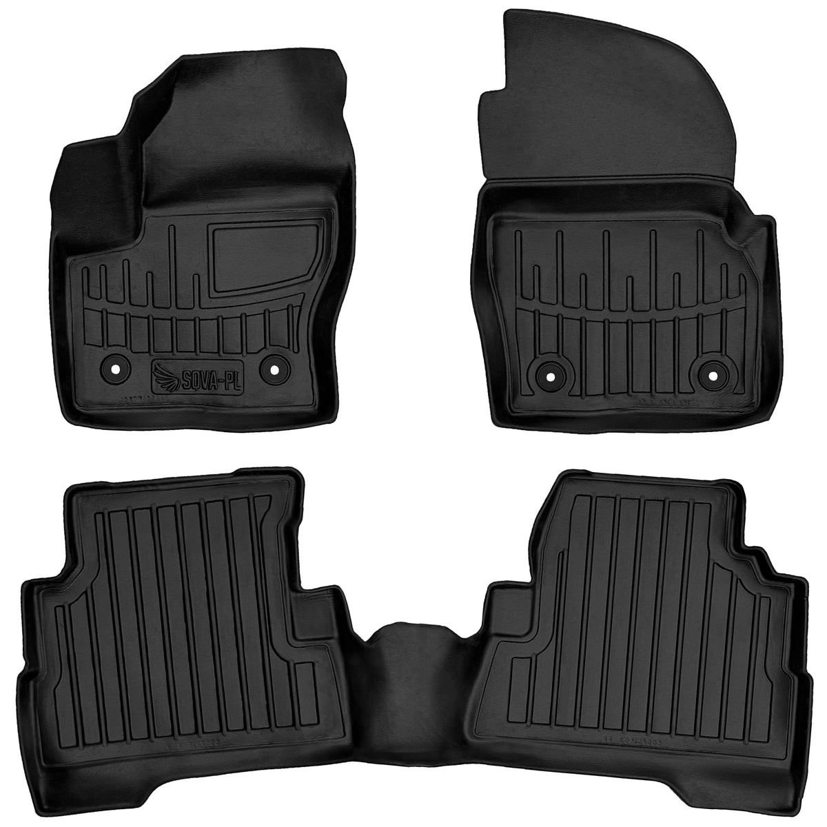 Rubber mats 3D Ford Kuga II (2013-2019) distance between stopwatches=>
