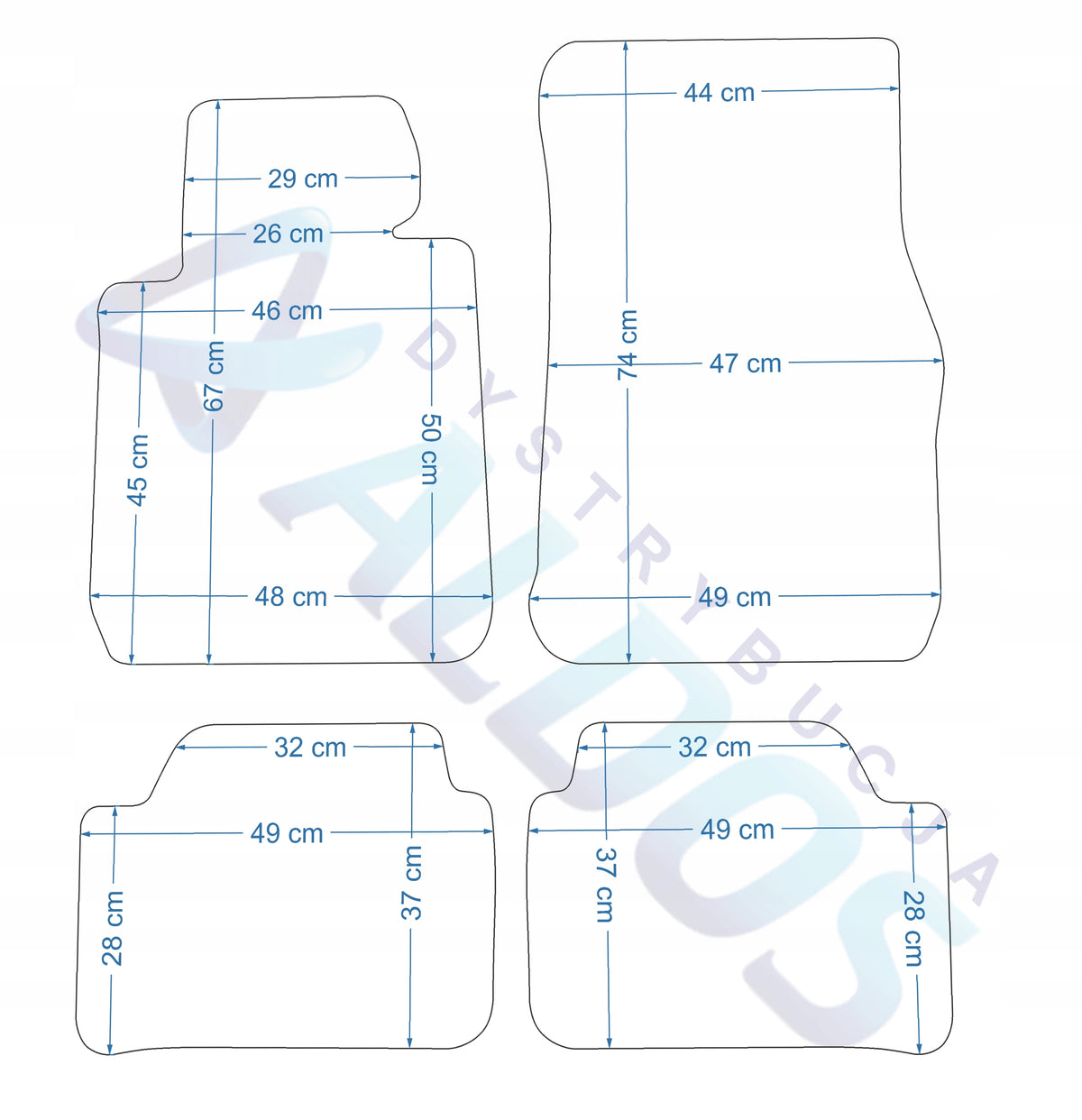 Rubber mats GLEDRING for BMW 1 Series F20/F21 2011-08/2019r. Manufacturer Gledring