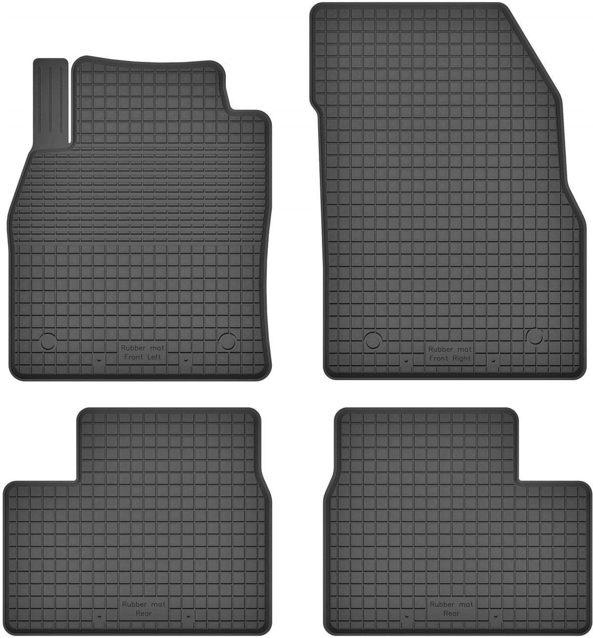 Rubber wiper mats with rim for NISSAN MICRA K13 2010-2016
