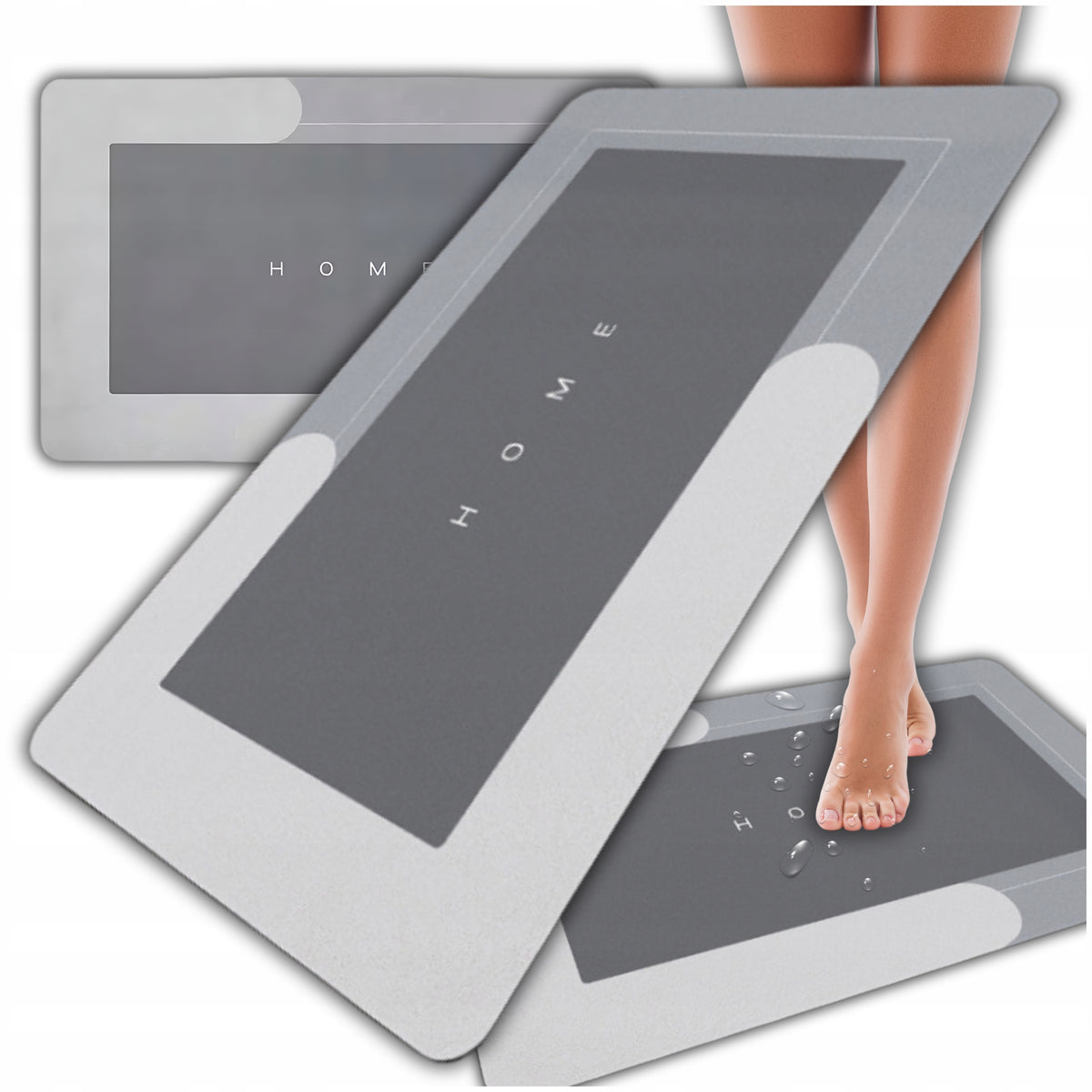 Rug Bathroom Mat Quick Drying Absorbent Rectangular Non-Slip
