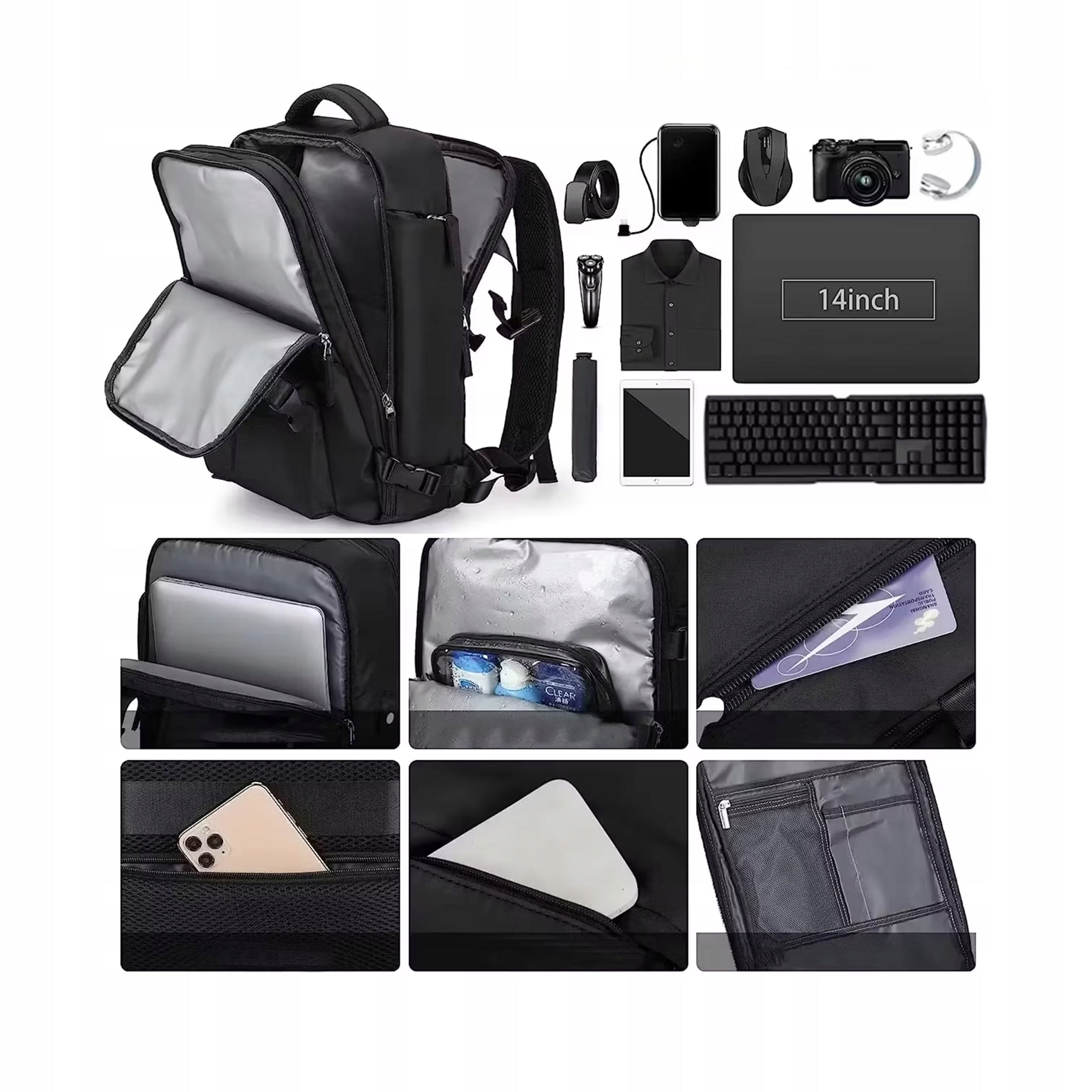 Ryanair Wizz Air Backpack Luggage Cabin Travel Bag with Chamber Manufacturer code TORBA PODRÓŻNA TURYSTYCZNY NA LAPTOPA MOCNY 3