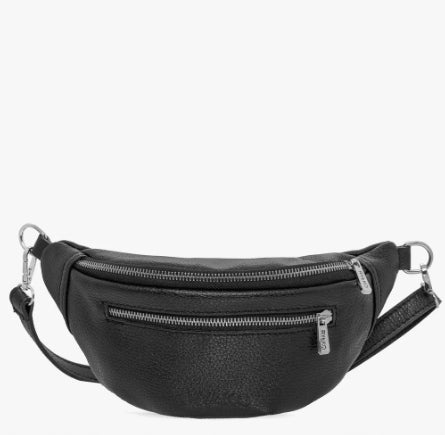 Ryłko R40469TB black leather handbag bum bag women's lico leather sachet