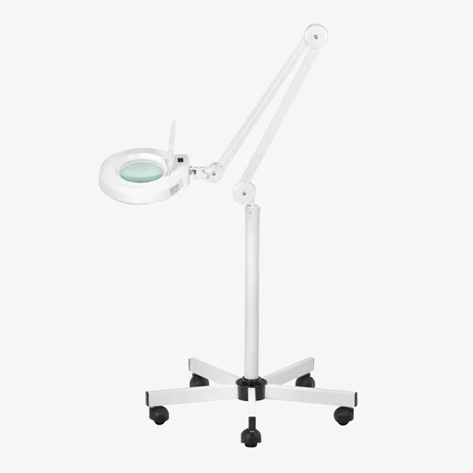 S5 LED magnifier lamp on a five-arm tripod for beauty salons
