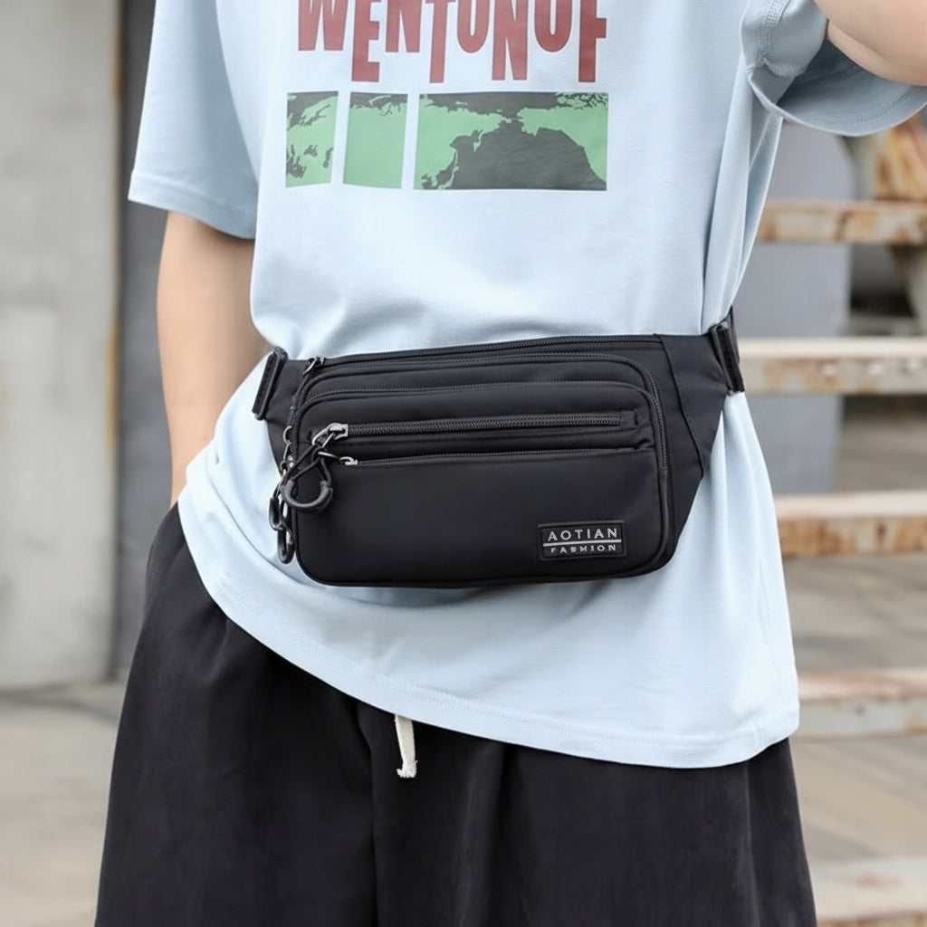 SACHET BUM BAG MEN'S BELT ROOMY MULTI-CHAMBER URBAN HIP Model 42089