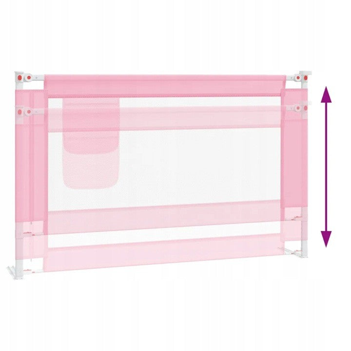 SAFETY BARRIER FOR CHILDREN'S BED 120x25 CM PINK VIDAXL Brand VidaXL