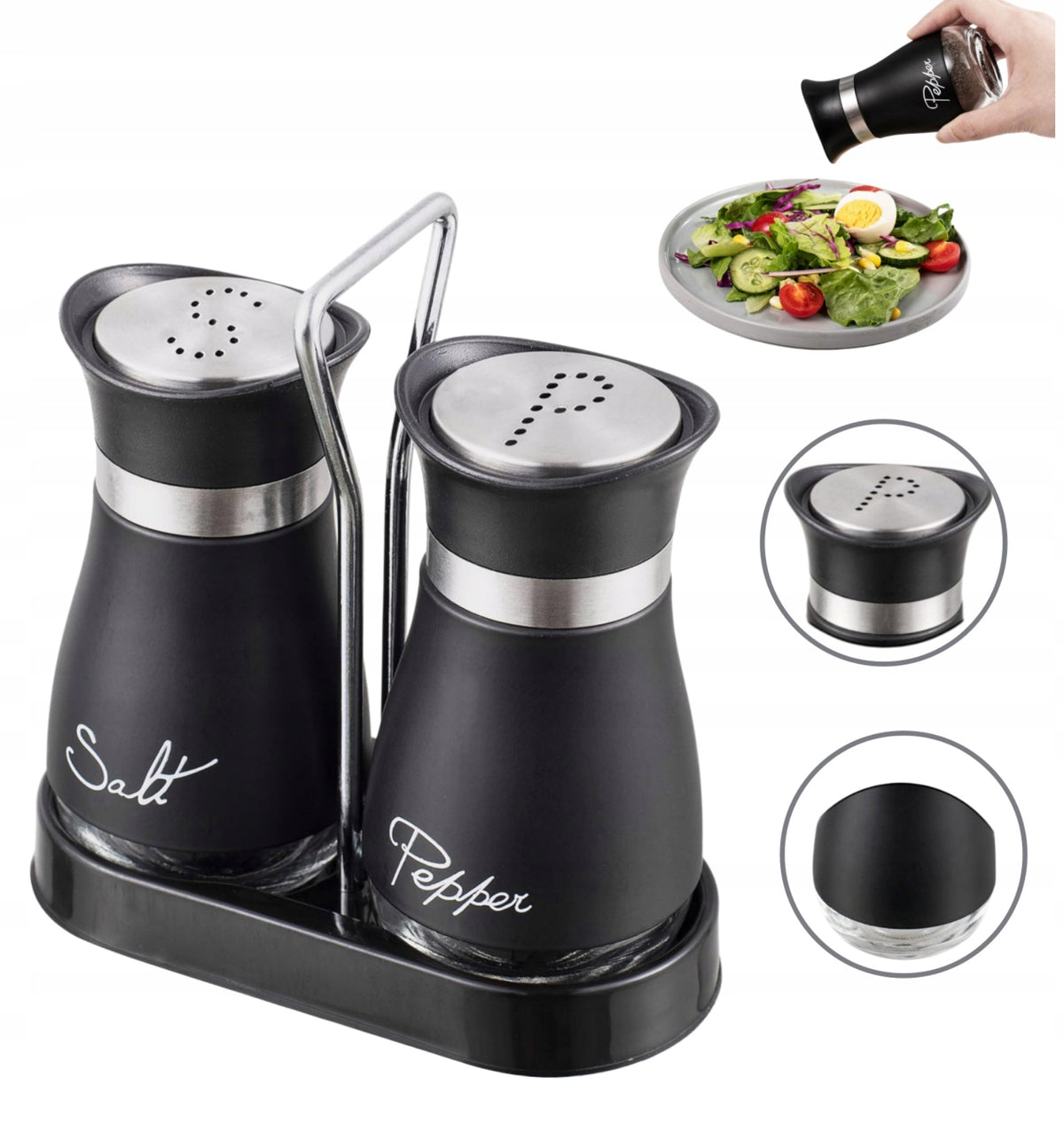 SALT AND MOLE GLASS SET WITH PREMIUM SPICE RACK