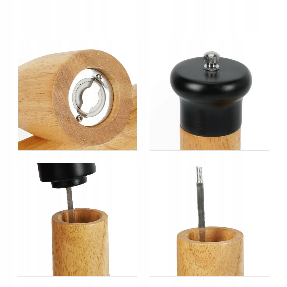 SALT AND PEPPER GRINDER WOODEN GRINDERS SPICE GRINDER HANDHELD 2 SET Manufacturer code 345r09ge