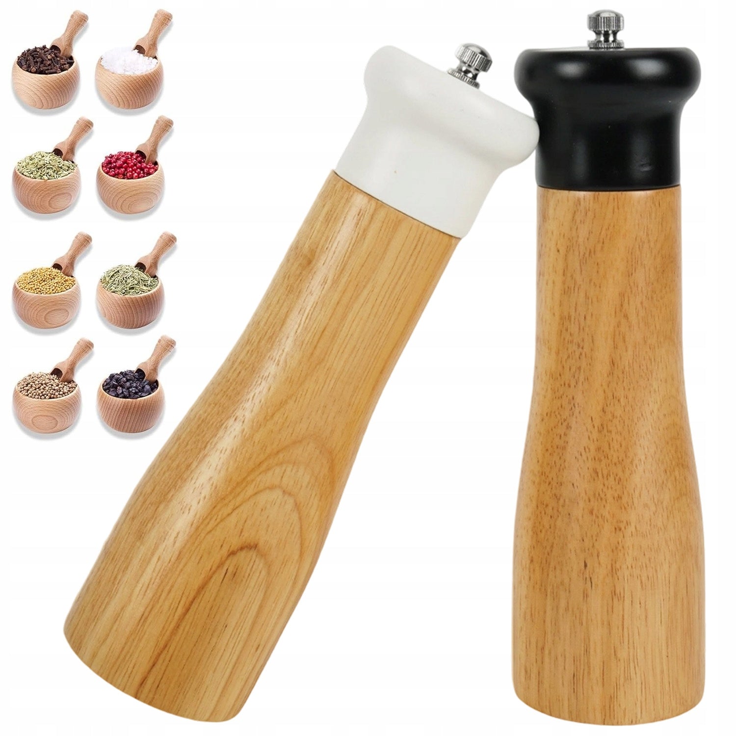 SALT AND PEPPER GRINDER WOODEN GRINDERS SPICE GRINDERS HANDHELD 2 PCS