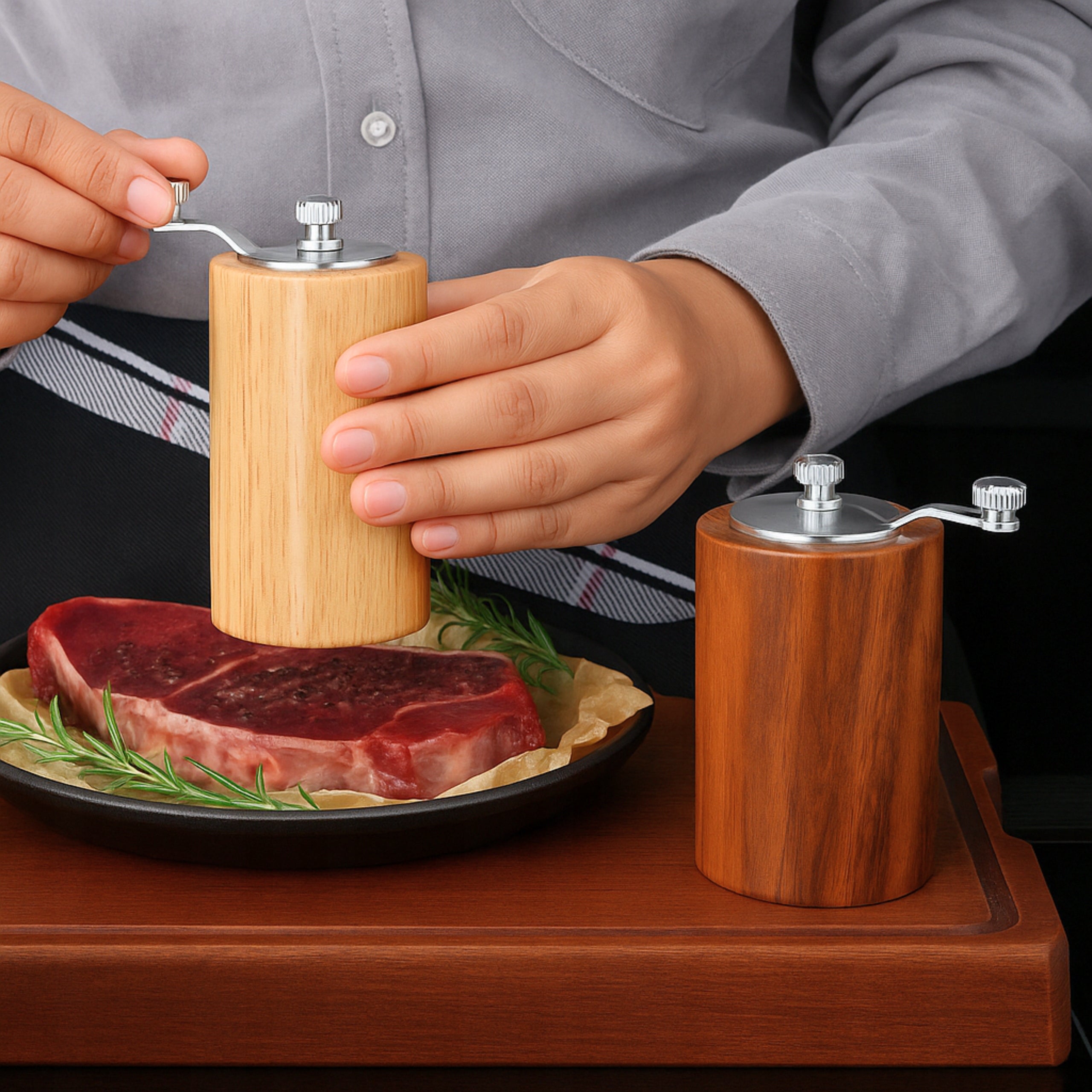 SALT PEPPER GRINDER MANUAL SET 2pcs SALT AND PEPPER SHAKER GRINDER Manufacturer code 5905155025784