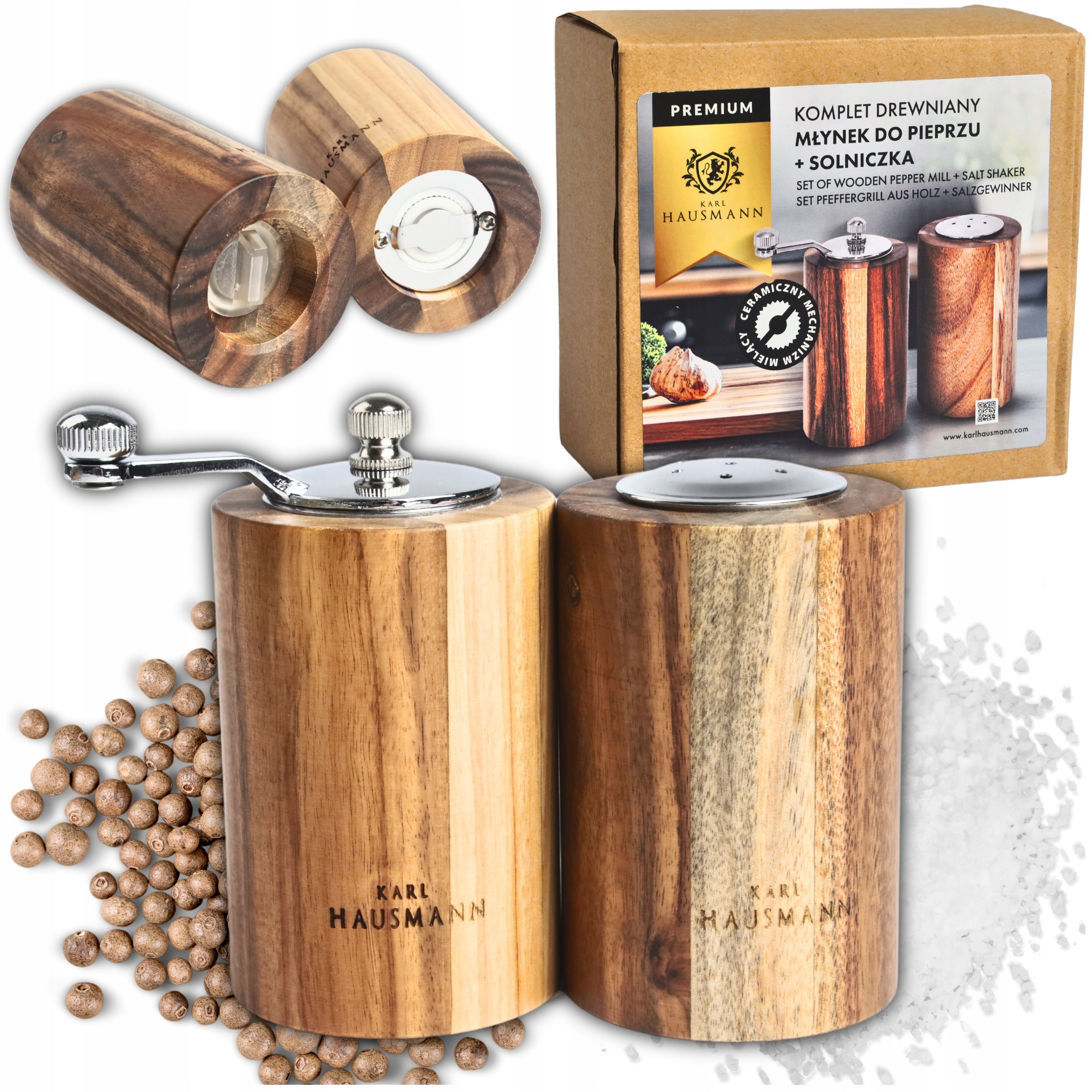 SALT PEPPER GRINDER MANUAL SET 2pcs SALT AND PEPPER SHAKER GRINDER