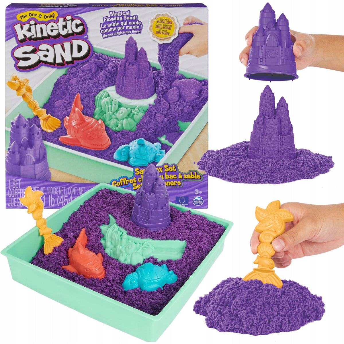 SAND KINETIC LOCK SET WITH MOLDS AND TRAY KINETIC SAND 454 G