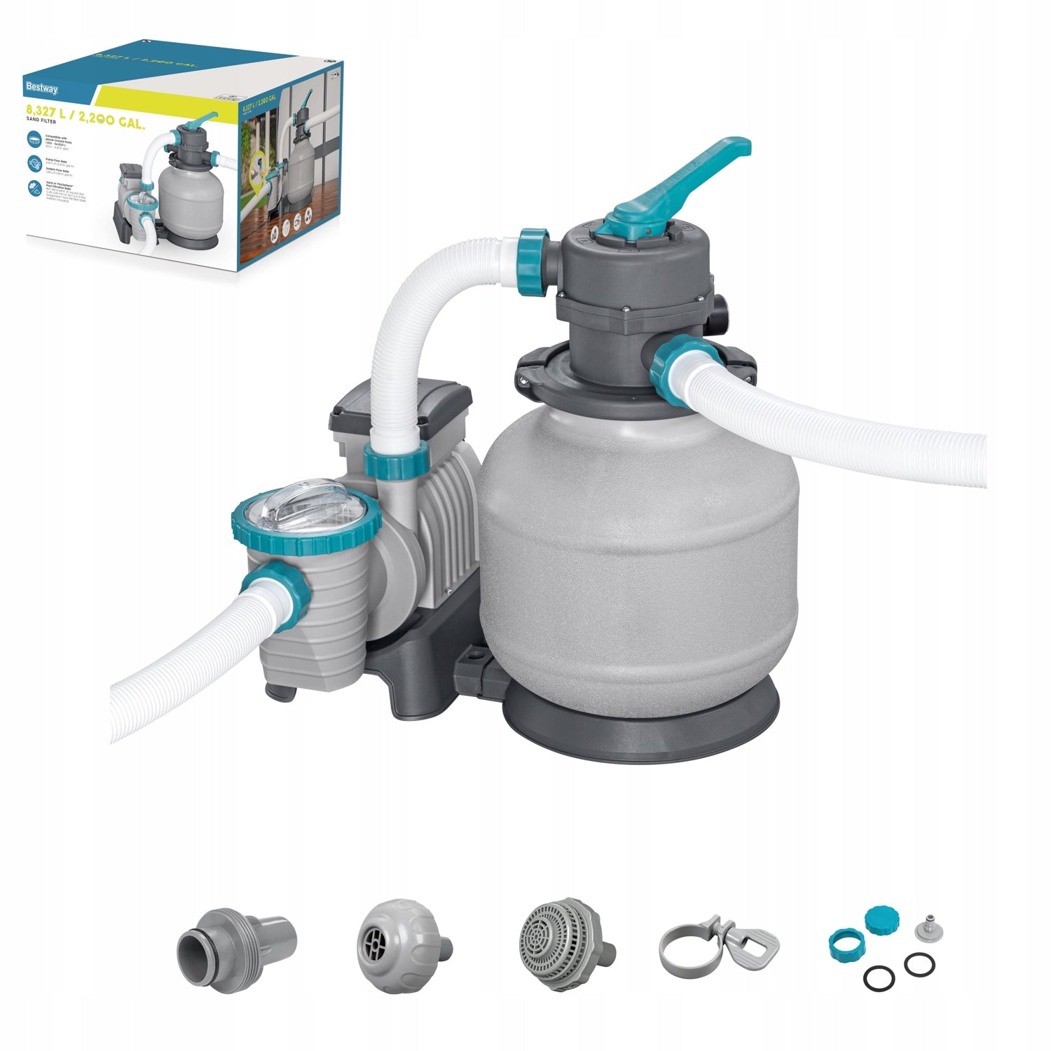 SAND PUMP BESTWAY 8327L/H POOL FILTER 280W 6W1 58499 Output 8327 l/h