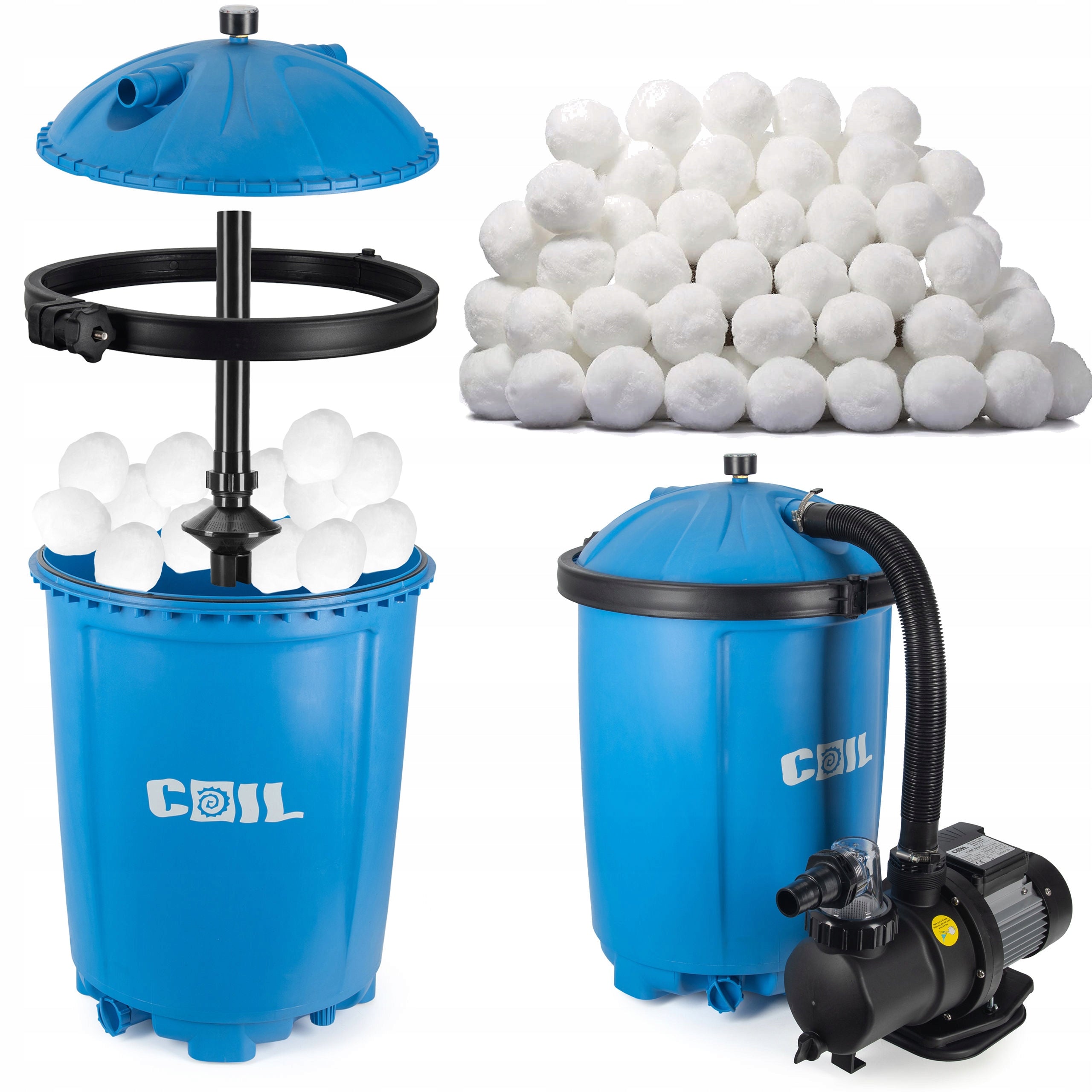 SAND PUMP FILTER FOR SAND FILTRATION POOL 450W 8500l/h + FIL BALLS