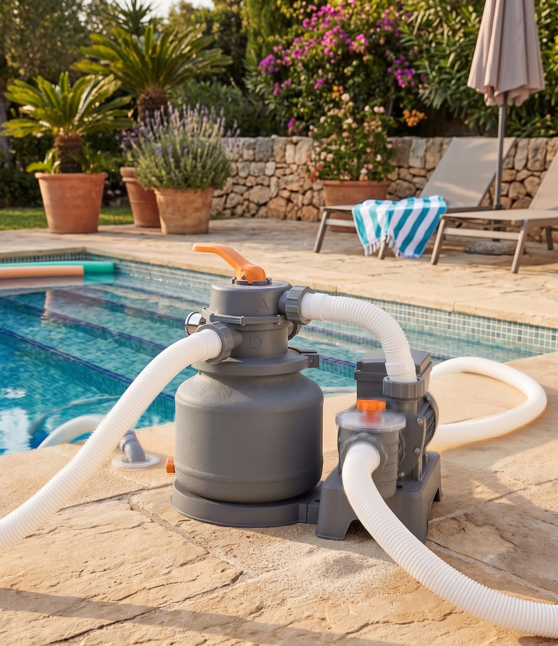 SAND PUMP FOR POOL FILTERING POOL 8705L/h +FILTER BALLS 500G Manufacturer code 638_500G