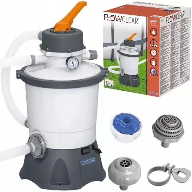 SAND PUMP FOR SWIMMING POOL BESTWAY 58515 3028L/H SAND FILTER 85 IN SWIMMING POOL