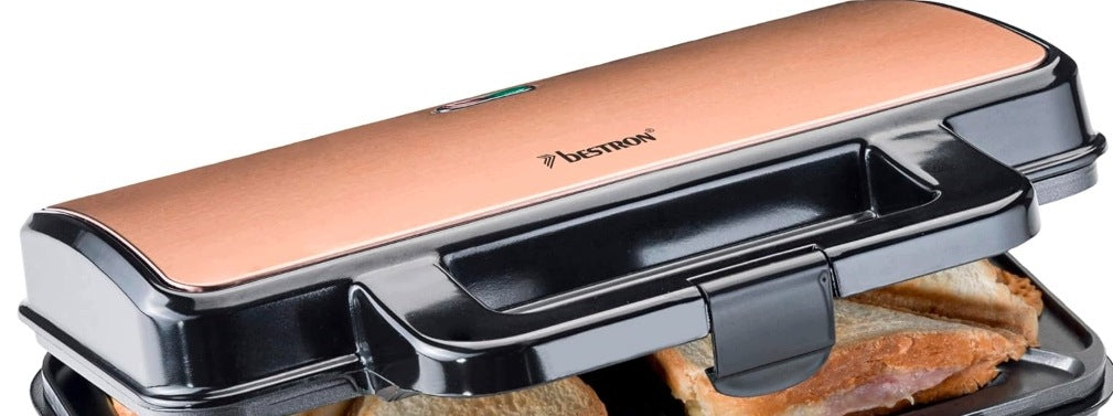 SANDWICH TOASTER 900W 2 TOAST XL NONSTICK COPPER Packaging status original