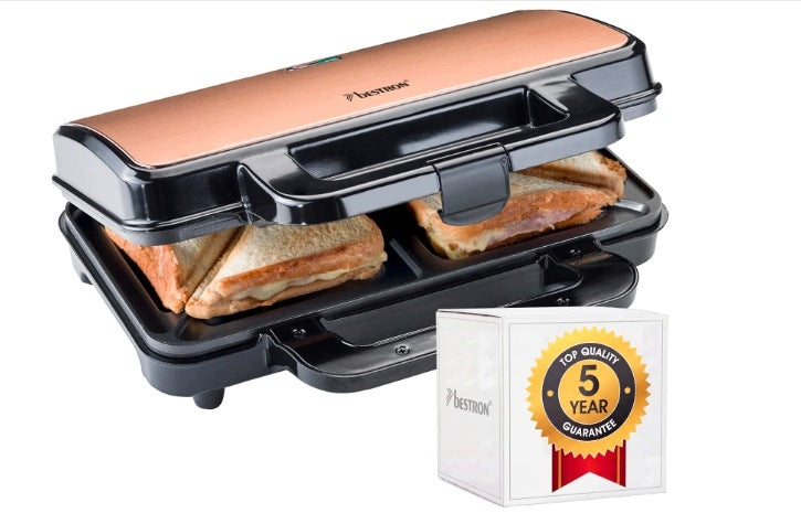SANDWICH TOASTER 900W 2 TOAST XL NONSTICK COPPER