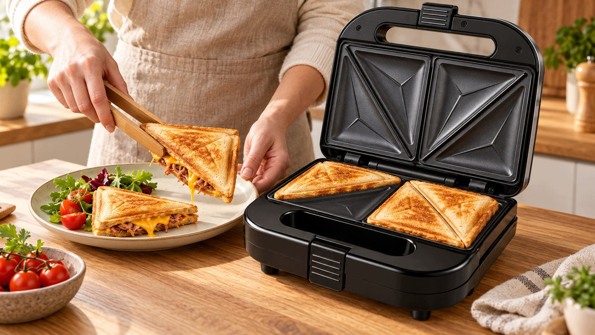 SANDWICH TOASTER AND PANINI GRILL TOASTER ELECTRIC WAFFLE MAKER 3IN1 STRONG Packaging status original