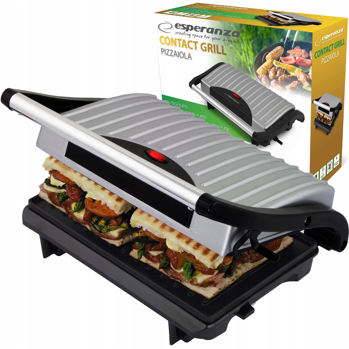 SANDWICH TOASTER CERAMIC TOASTER GRILL SANDWICH TORTILLA STRONG 750W Packaging status original