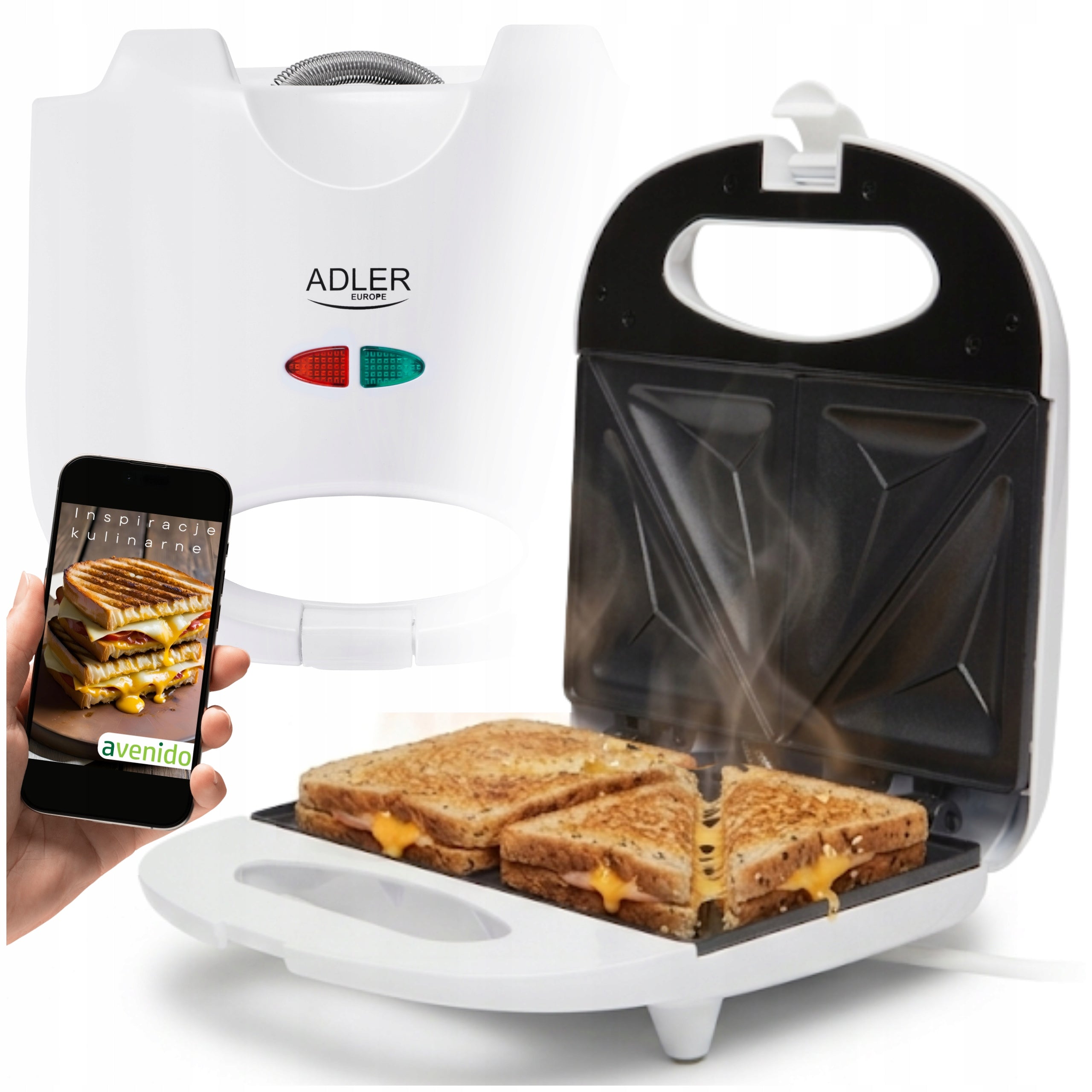 SANDWICH TOASTER FOR TOAST TRIANGLES 750W NON-STICK