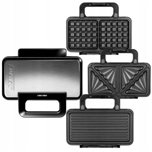 SANDWICH TOASTER MPM TOASTER WAFFLE IRON GRILL 3IN1 TILE SET 1000W POWER Power rating 1000 W