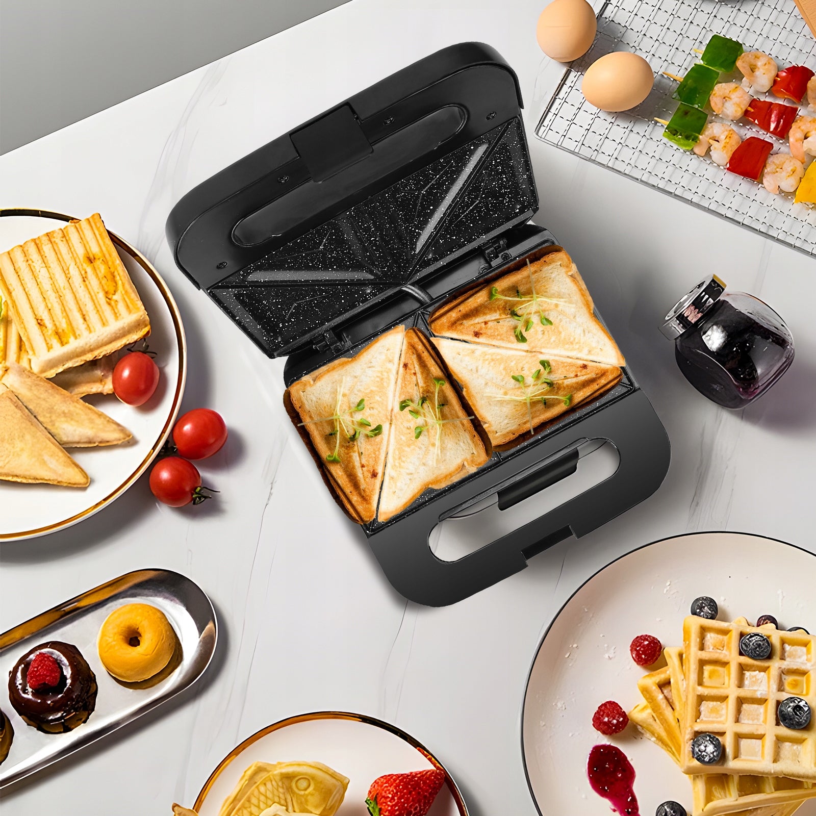 SANDWICH TOASTER SANDWICH 750W NONSTICK CERAMIC COATING Manufacturer code B30202J4S