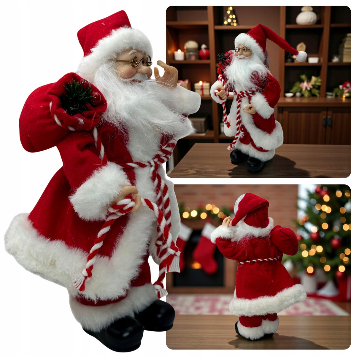 SANTA CLAUS FIGURINE FOR CHRISTMAS DECORATION 30CM COLORS