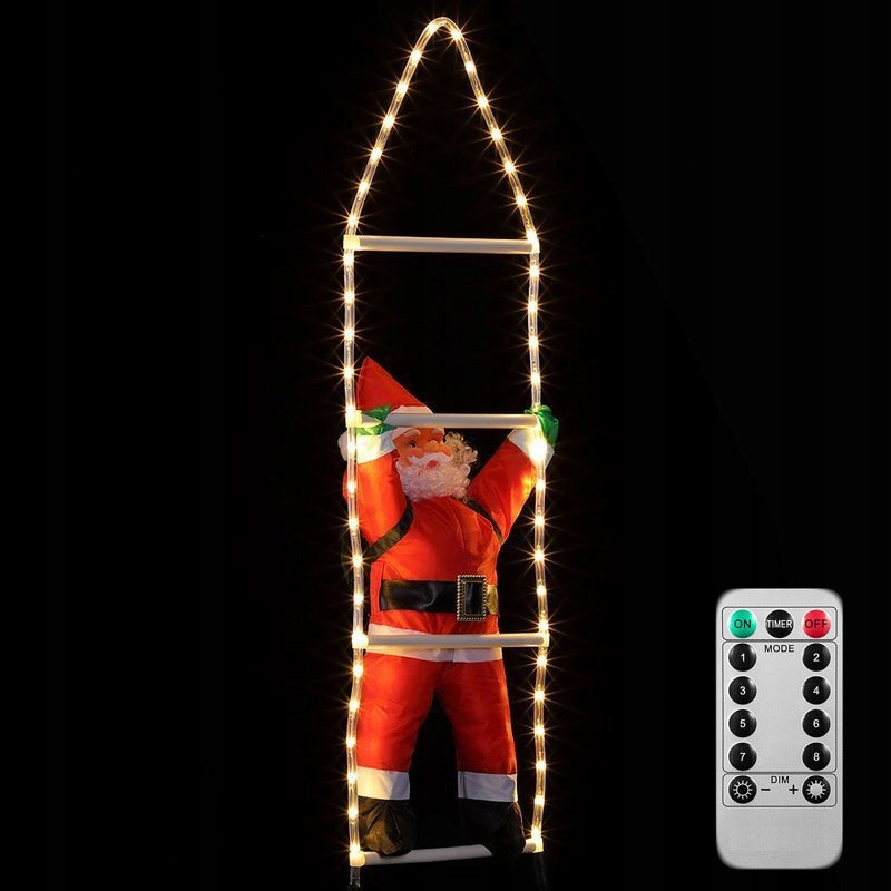 SANTA CLAUS ON LADDER XL LED ORNAMENT PILOT Brand Wideshop