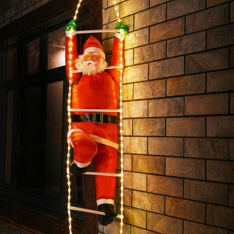 SANTA CLAUS ON LADDER XXL 240cm LED ORNAMENT Packaging status original