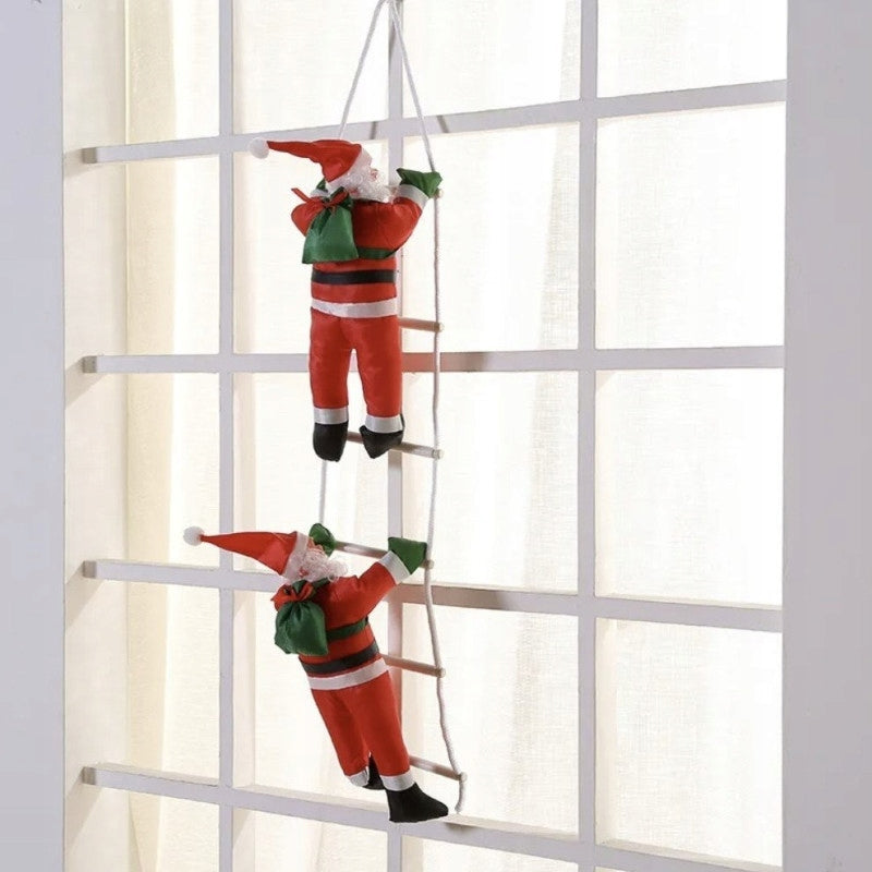 SANTA CLAUS STAR ON LADDER CLIMBING DECORATION 80CM Packaging status original