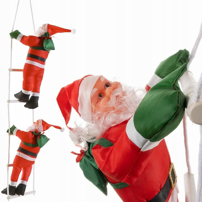 SANTA CLAUS STAR ON LADDER CLIMBING DECORATION 80CM