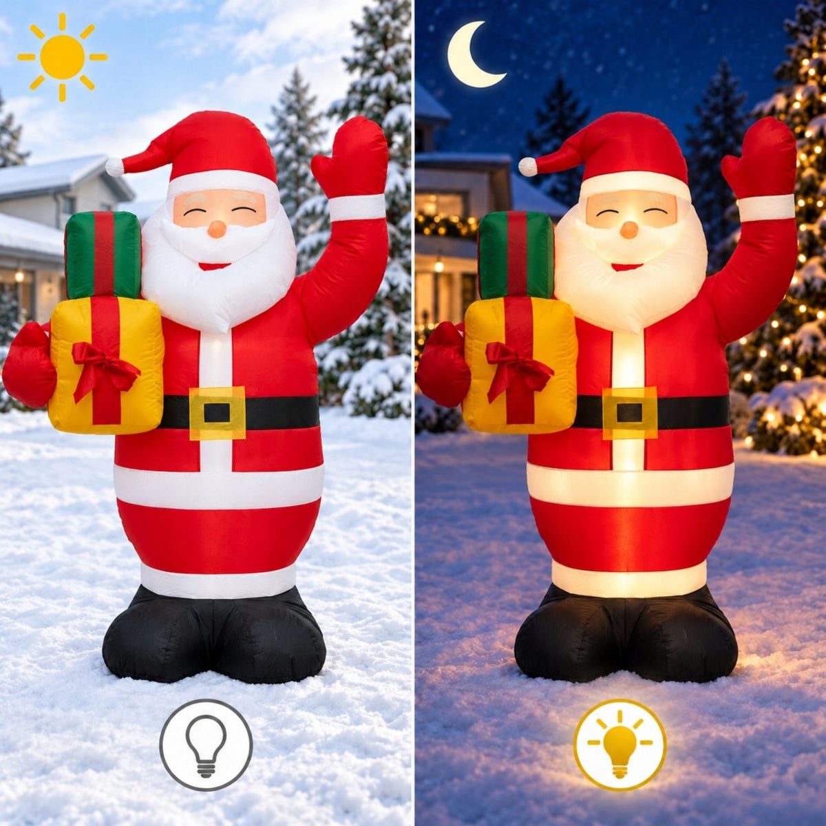 SANTA Inflatable GLOWING LARGE Pumped LED 150cm Blower JUMIhome Packaging status original