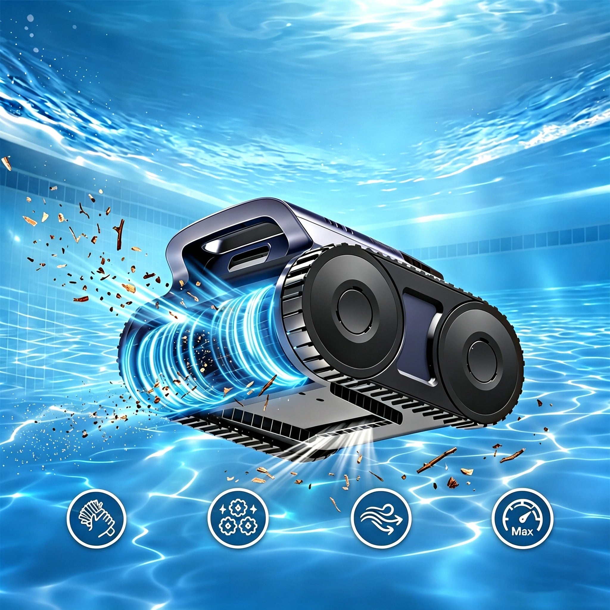 SAT25 Cordless Pool Robot - Sonar Navigation, Tangle-Free, Wall Climbing Manufacturer code SAT25 Cordless Pool Robot