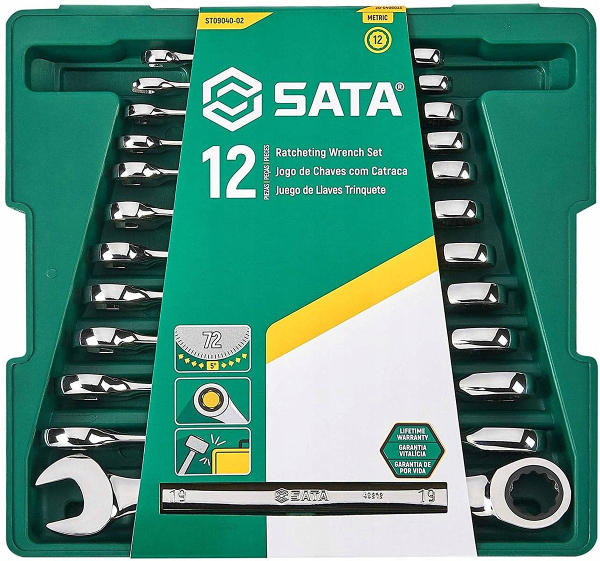 SATA 12 ratcheting wrenches ST09040-02 Brand SATA