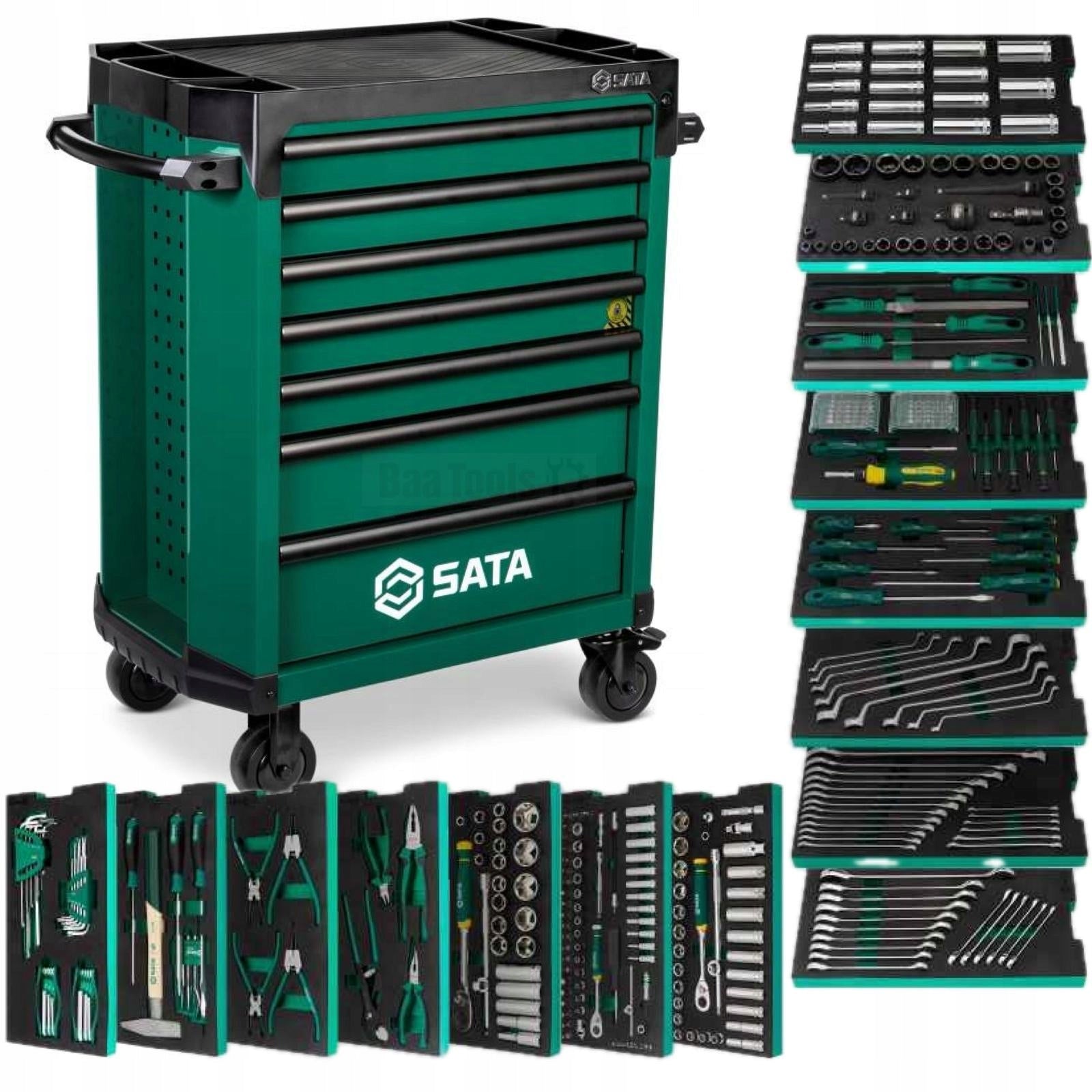 SATA TOOL TROLLEY SERVICE CABINET WITH EQUIPMENT 360 TOOLS