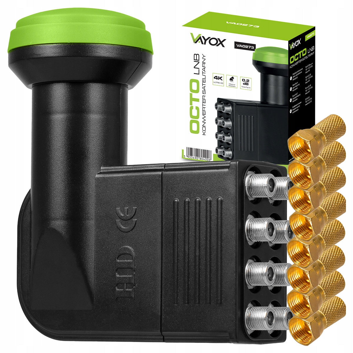 SATELLITE CONVERTER OCTO TO 8 TV OUTPUTS 4K DIGITAL POLSAT NC+ PLUGS VAYOX