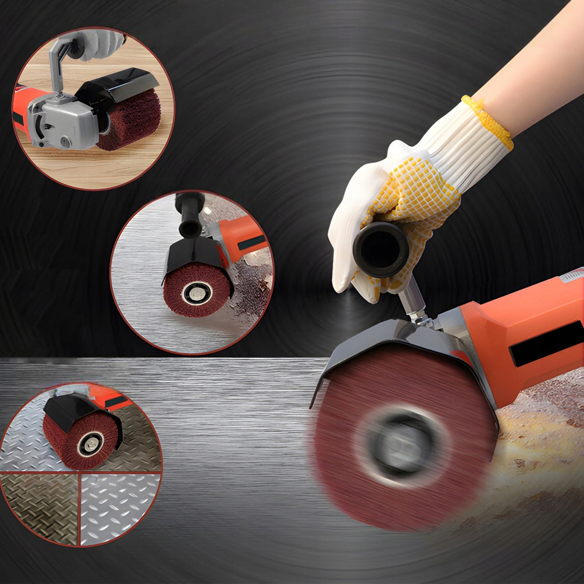 SATIN MACHINE ROLLER GRINDER FOR STEEL METAL WOOD SHORT BODY Product weight with unit packaging 4.618 kg