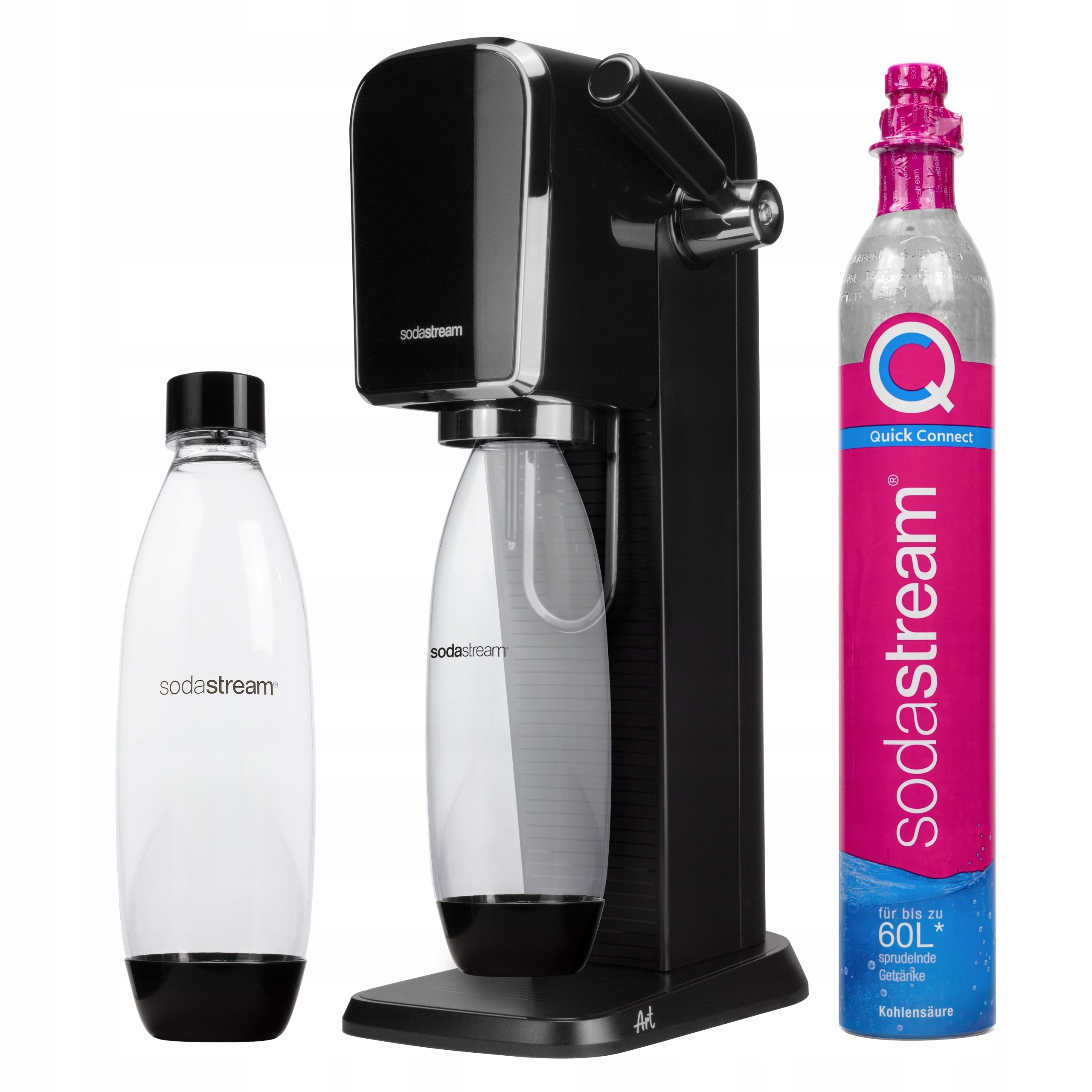 SATURATOR SODASTREAM ART BLACK 3 SYRUPS + CARTRIDGE WATER GASSING KIT Brand SodaStream