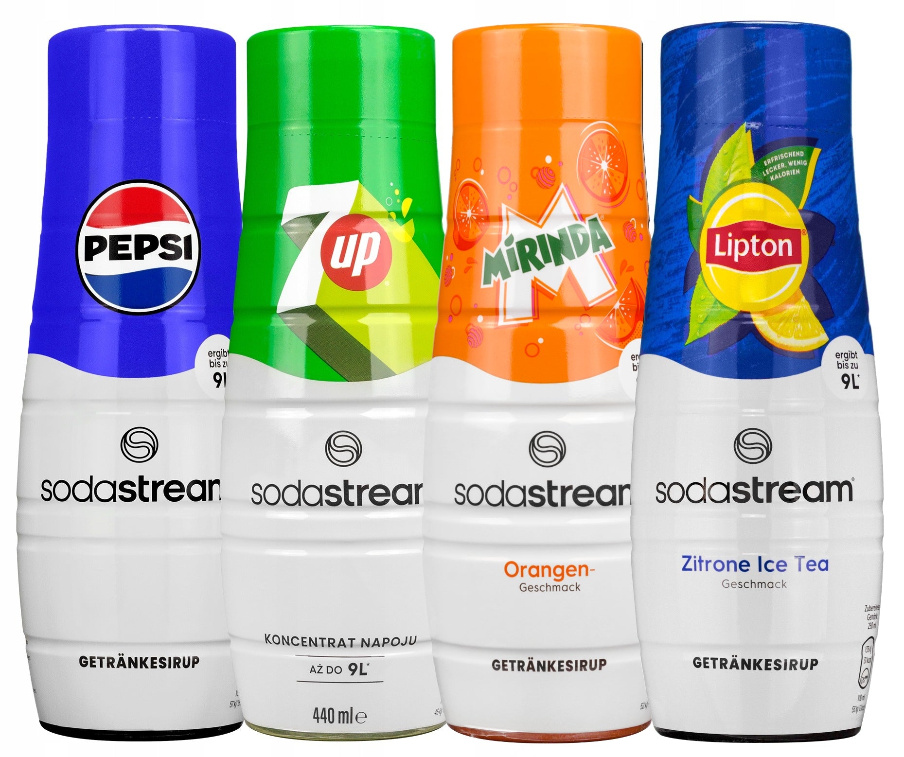 SATURATOR SODASTREAM TERRA 2 BOTTLES + 4x PEPSI SYRUPS 7UP LIPTON Brand SodaStream