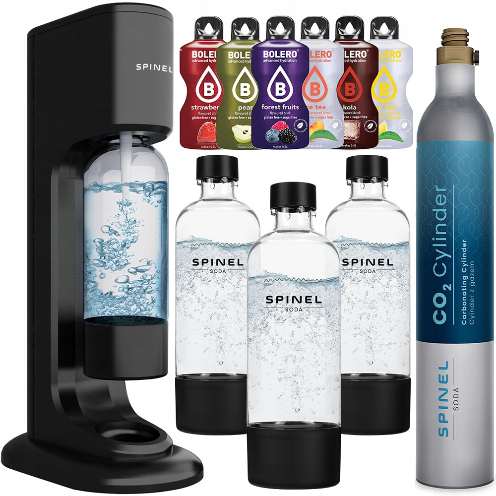 SATURATOR SPINEL SODA BubbleON FOR WATER GASSING - 3 BOTTLES + 6x DRINKS