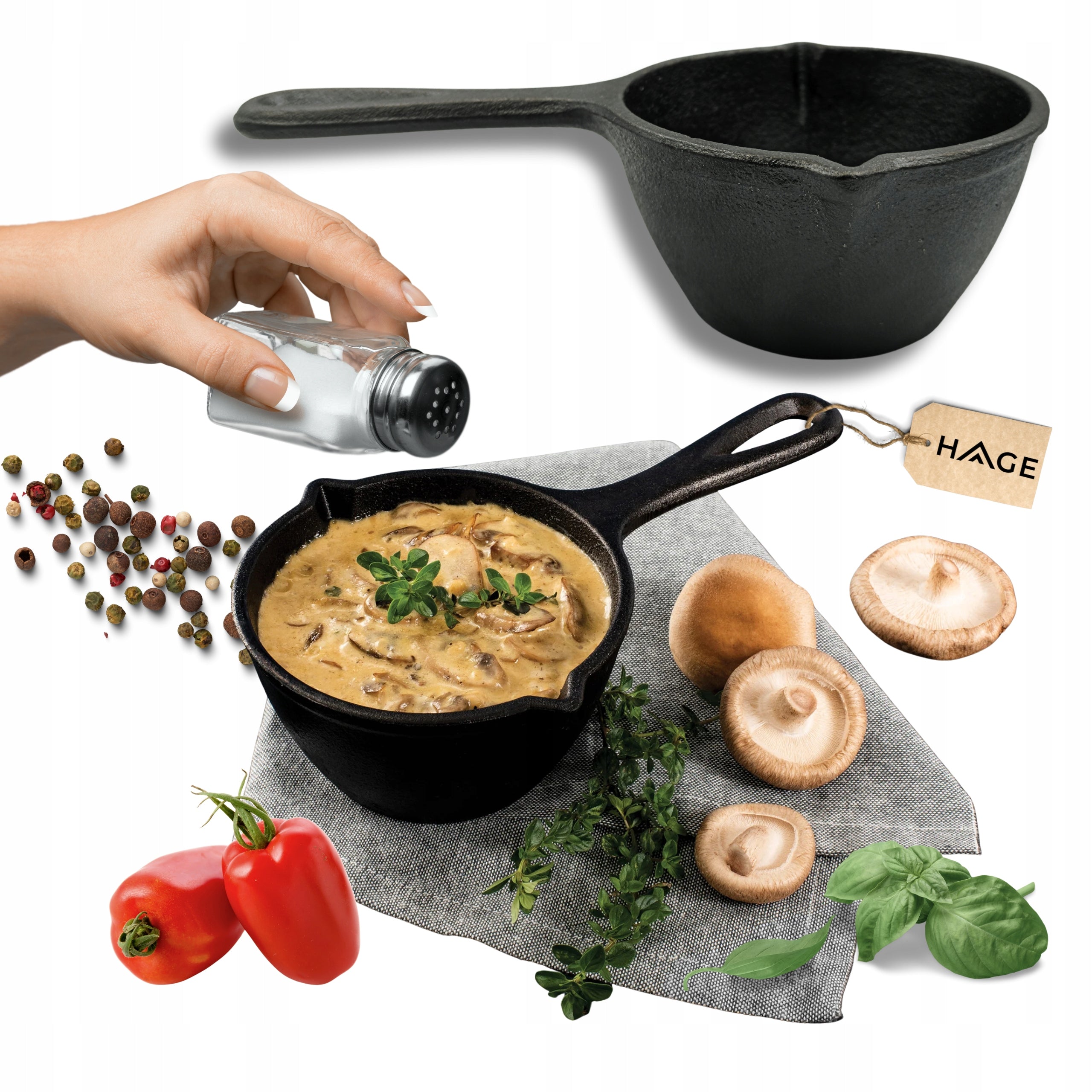 SAUCER SAUCEPAN JELLY SMALL FOR SAUCE SERVING SNACKS BLACK