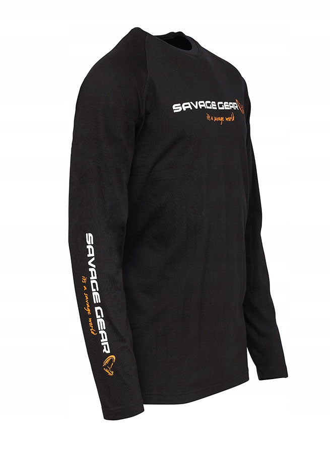 SAVAGE GEAR SIGNATURE LOGO LS T-SHIRT BLACK CAVIAR Size XL Size XL