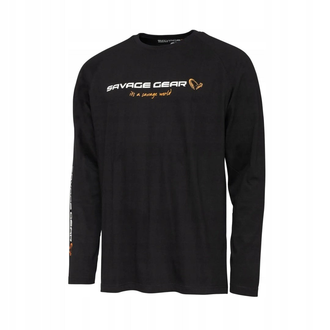 SAVAGE GEAR SIGNATURE LOGO LS T-SHIRT BLACK CAVIAR Size XL