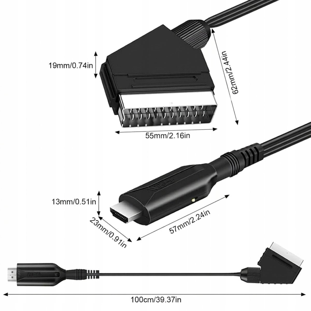 SCART TO HDMI CONVERTER ADAPTER CABLE for HDTV Monitor Projector Manufacturer code 4894940857550